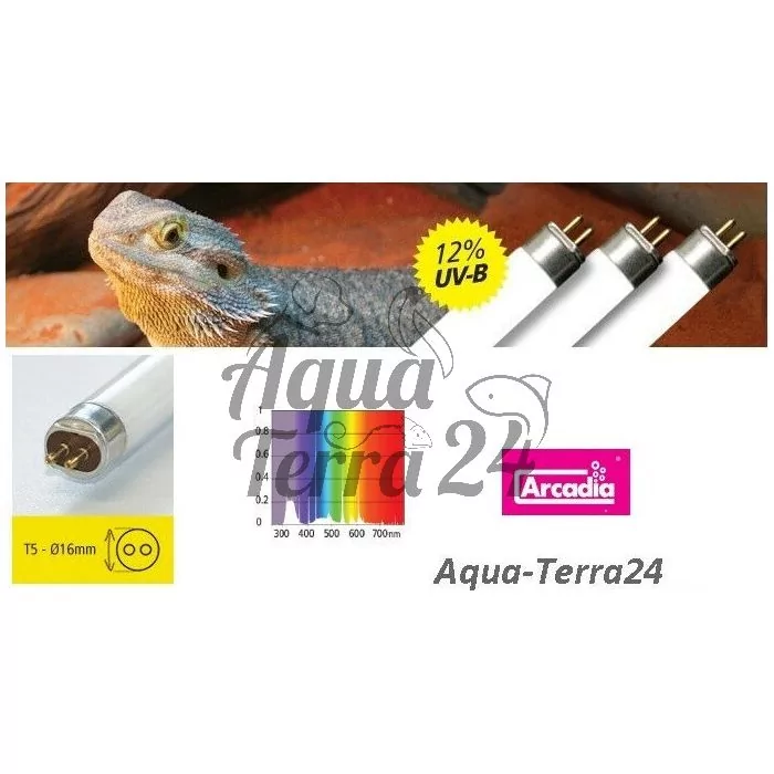 für €21,00 / Arcadia D3+ T5 Desert / Reptile, 12/30% UVB/UVA, UV Reptile Lamp, Reptilienlampe
